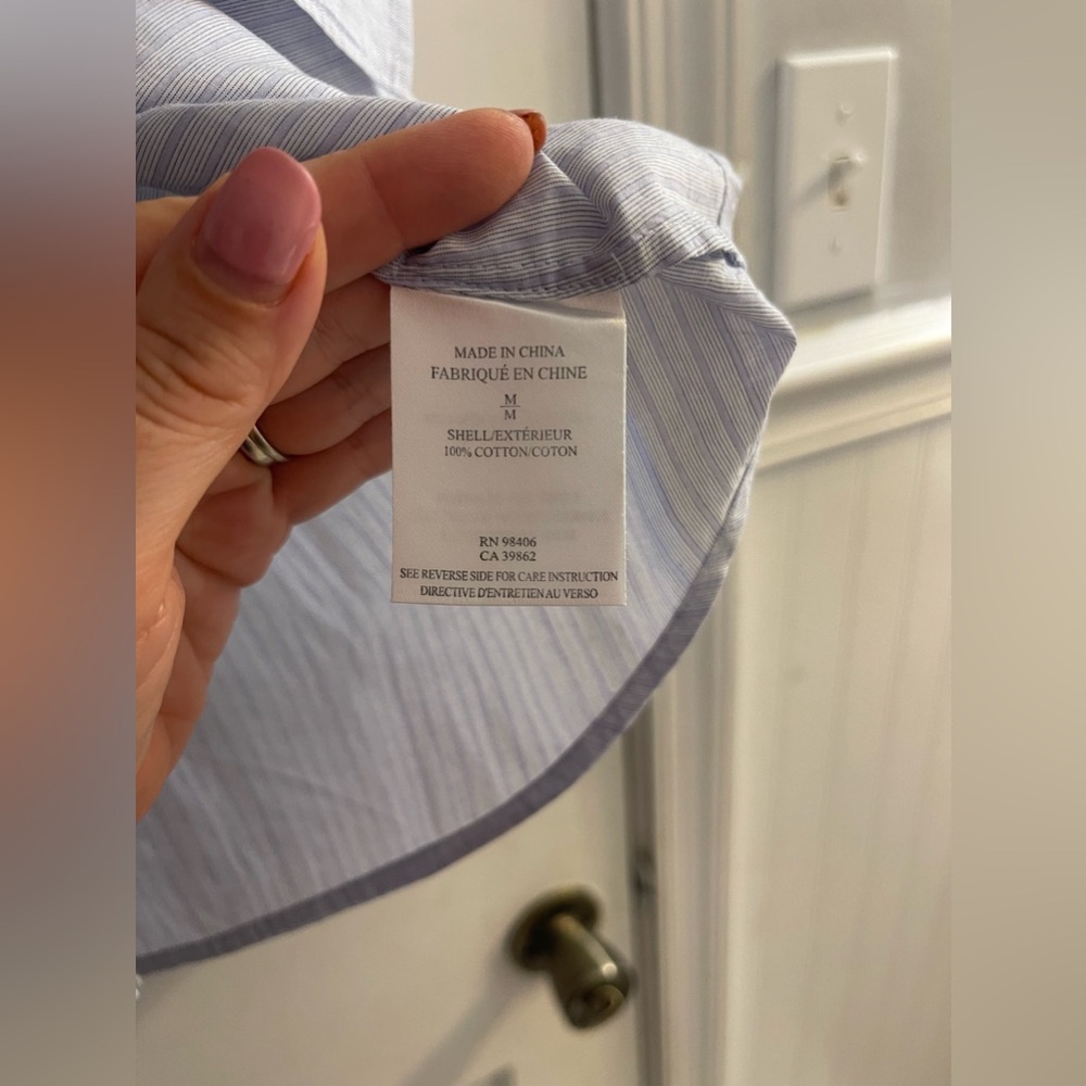 Theory Rilis Hour Striped Button Down Size M - image 3